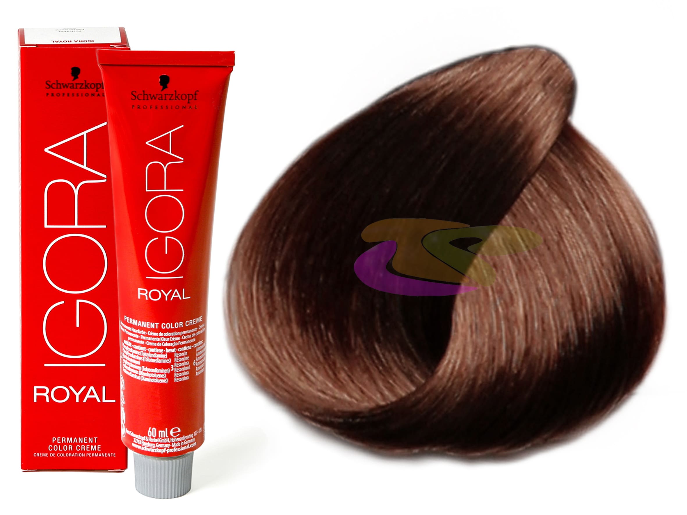 Schwarzkopf - Coloration Igora Royal 568 Châtain Clair Marron Rouge 60 