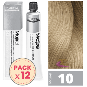 L`Oréal - Pack 12 Tintes MAJIREL 10 Rubio Extraclaro 50 ml