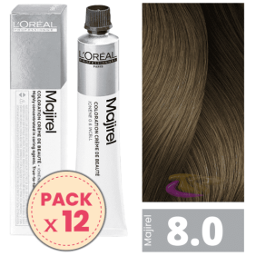 L`Oréal - Pack 12 Tintes MAJIREL 8.0 Rubio Claro Profundo 50 ml